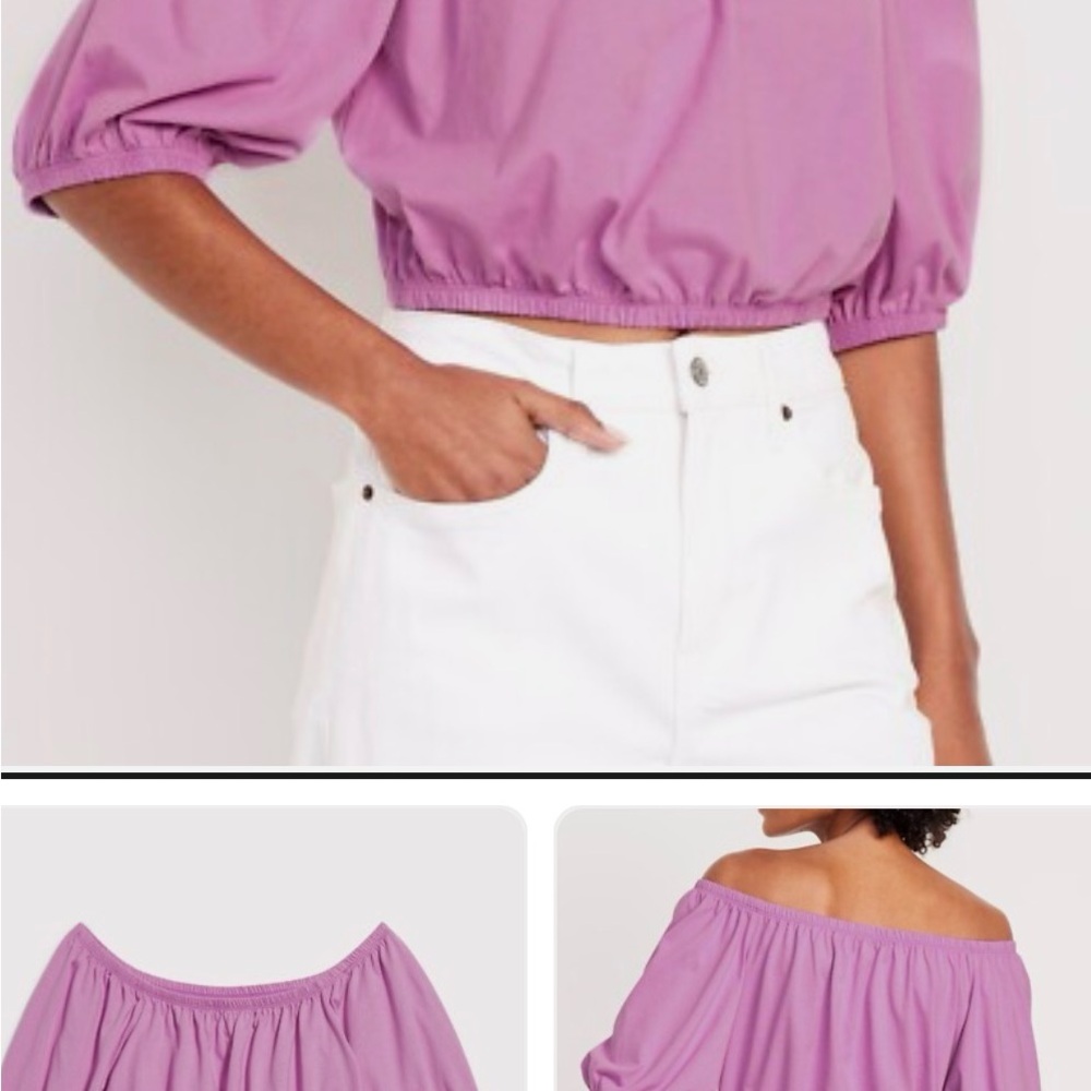 Old Navy Lavender Off-Shoulder Blouse
